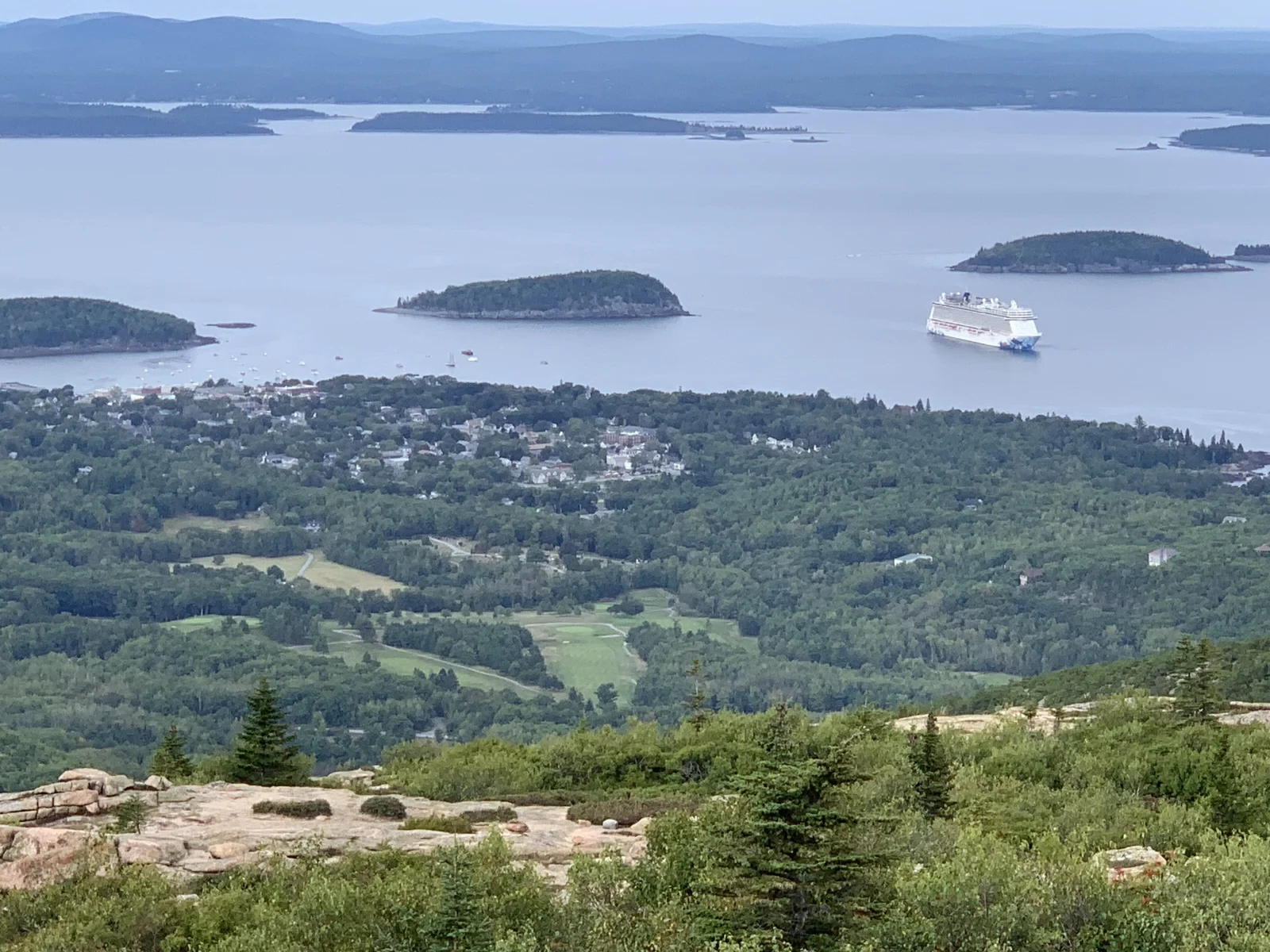 View of Bar Harbor from Cadillac Mountain